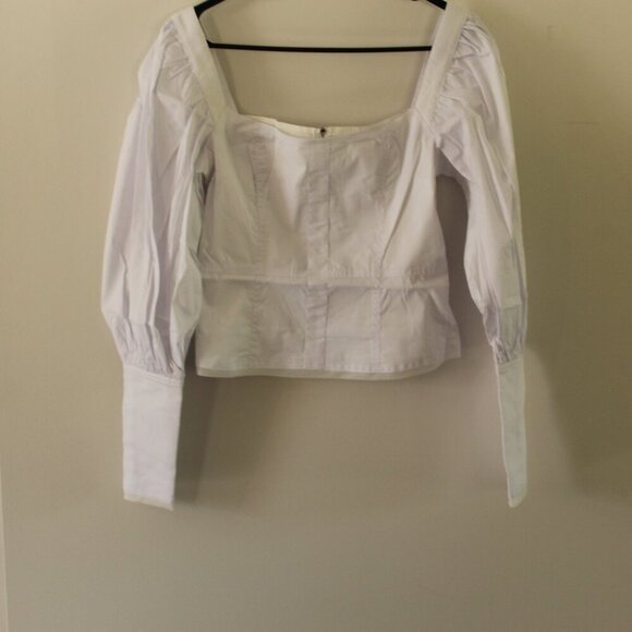 Choosy Priscilla Women White Top Puff Sleeve Size XS - Picture 5 of 12